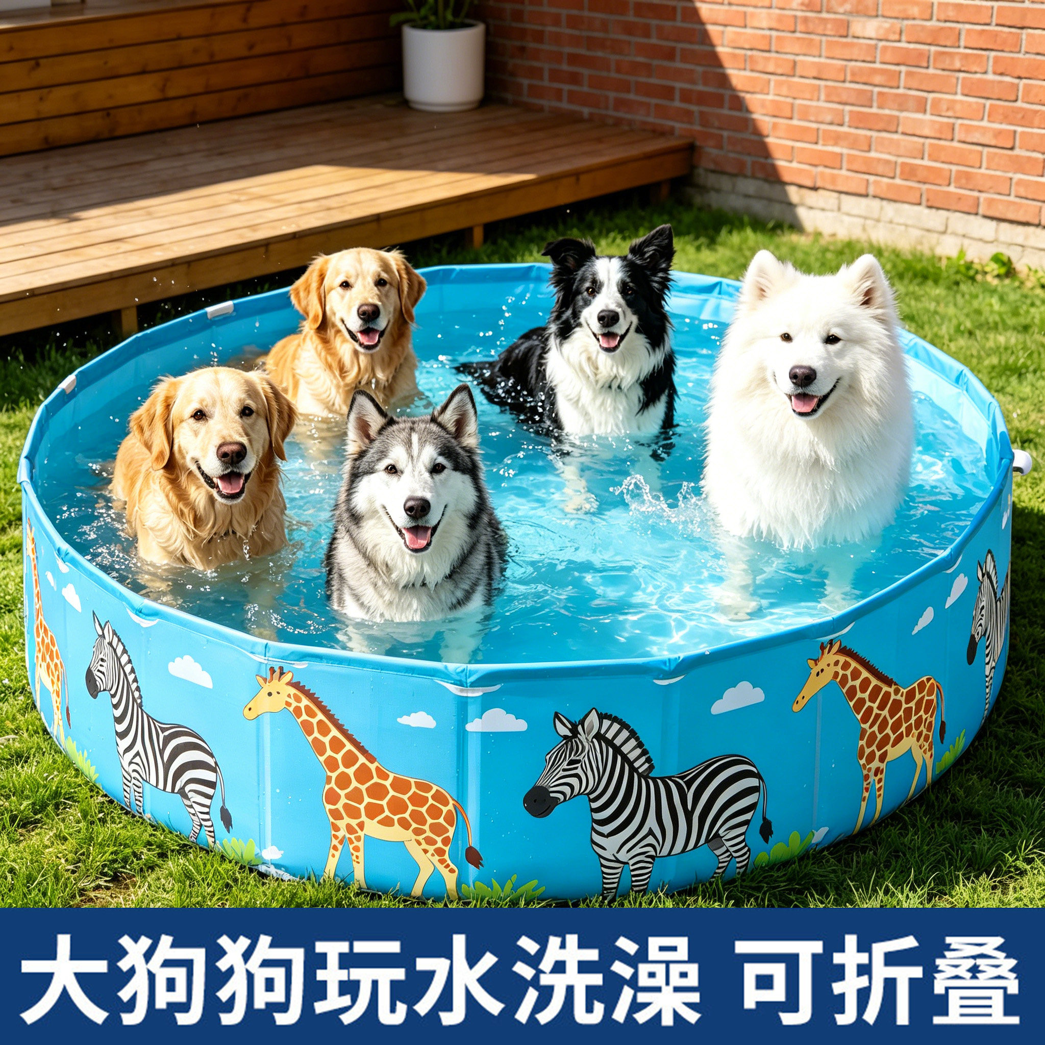 狗狗专用洗澡盆可折叠大型犬浴盆猫咪金毛边牧泳池大号洗狗盆训练