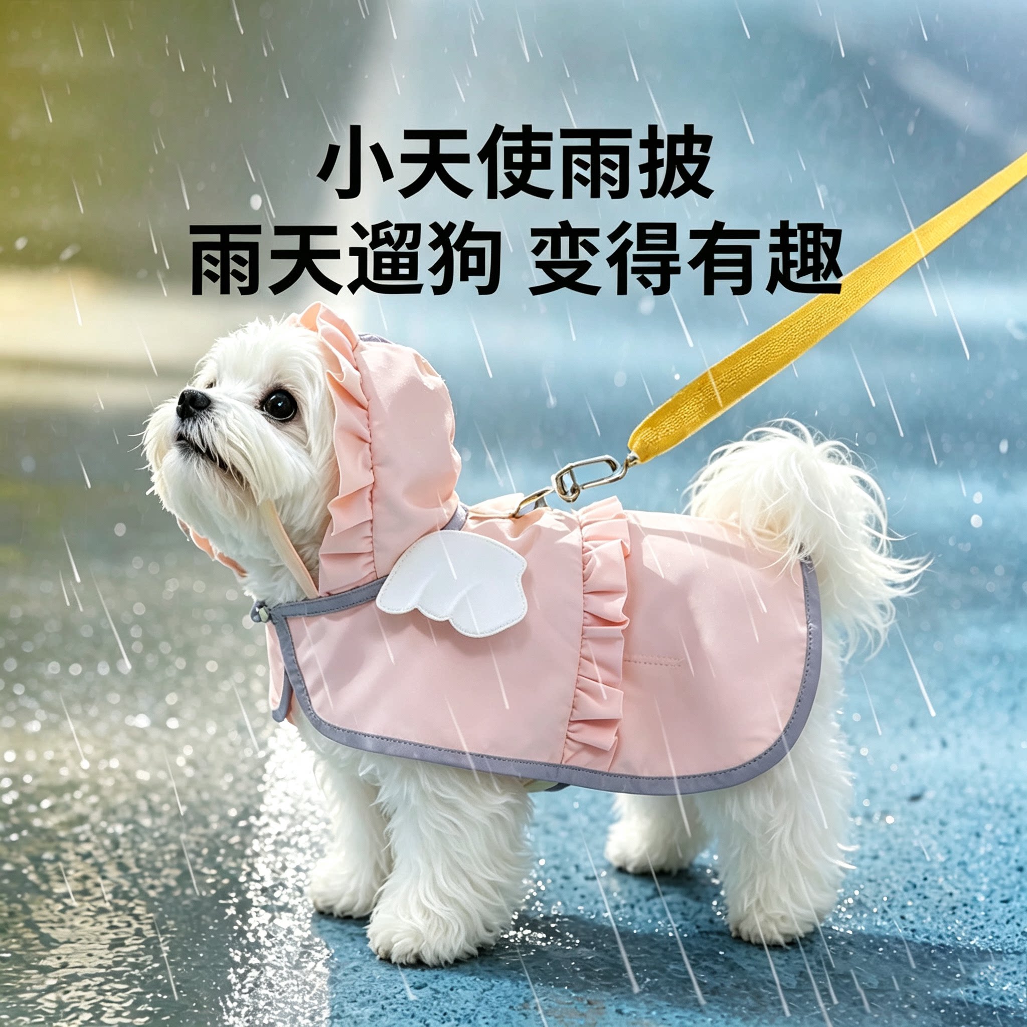 小狗狗专用防水雨衣天使斗篷雨披带牵引环夏天宠物约克夏小型幼犬图片