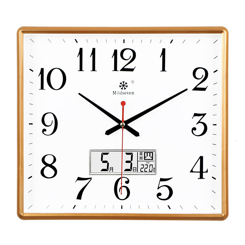挂钟静音客厅钟表现代简约创意方形电子石英钟家庭办公时钟挂表