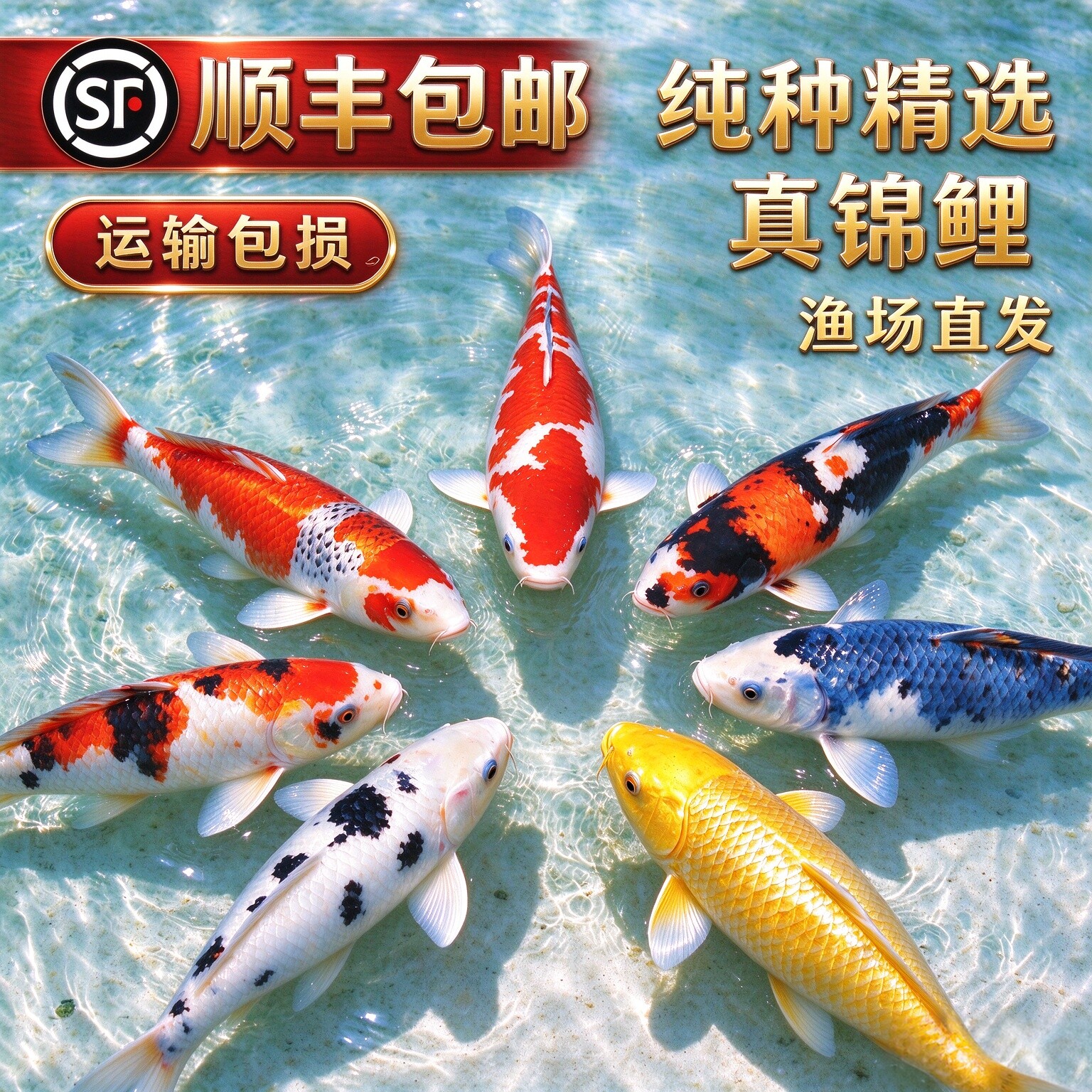 顺丰观赏鱼精品锦鲤鱼招财鱼活鱼冷水鱼懒人鱼淡水好养耐活风水鱼