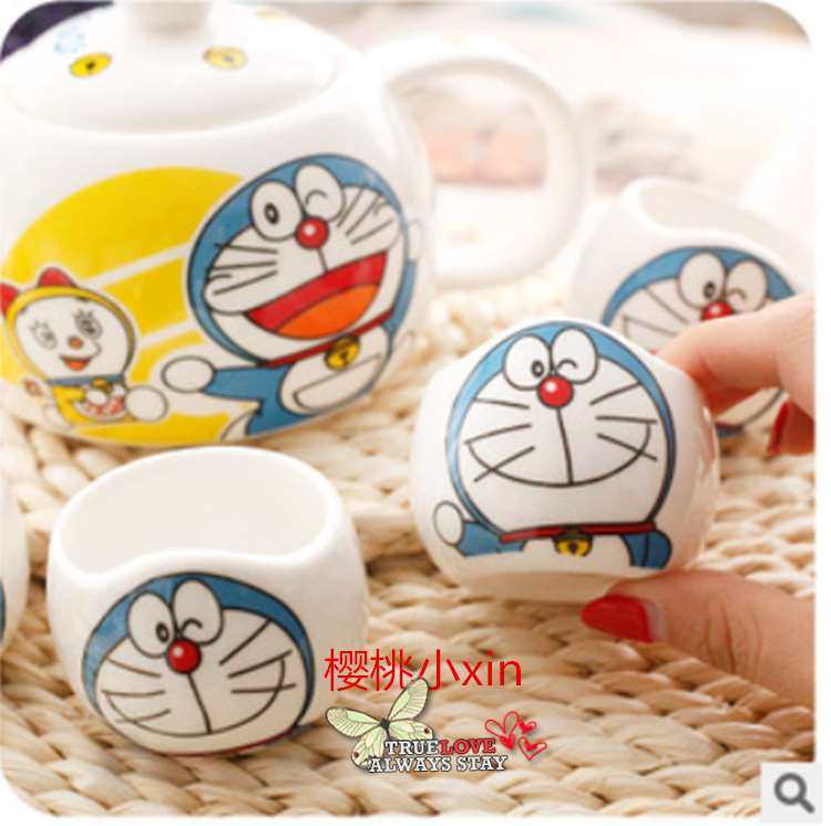 包邮创意KT 叮当款茶壶可爱陶瓷功夫茶茶具卡通5件套装茶杯水杯在类目 餐饮具, 茶具, 整套茶具中 - 来自Buy2taobao.com提供专业的淘宝代购服务