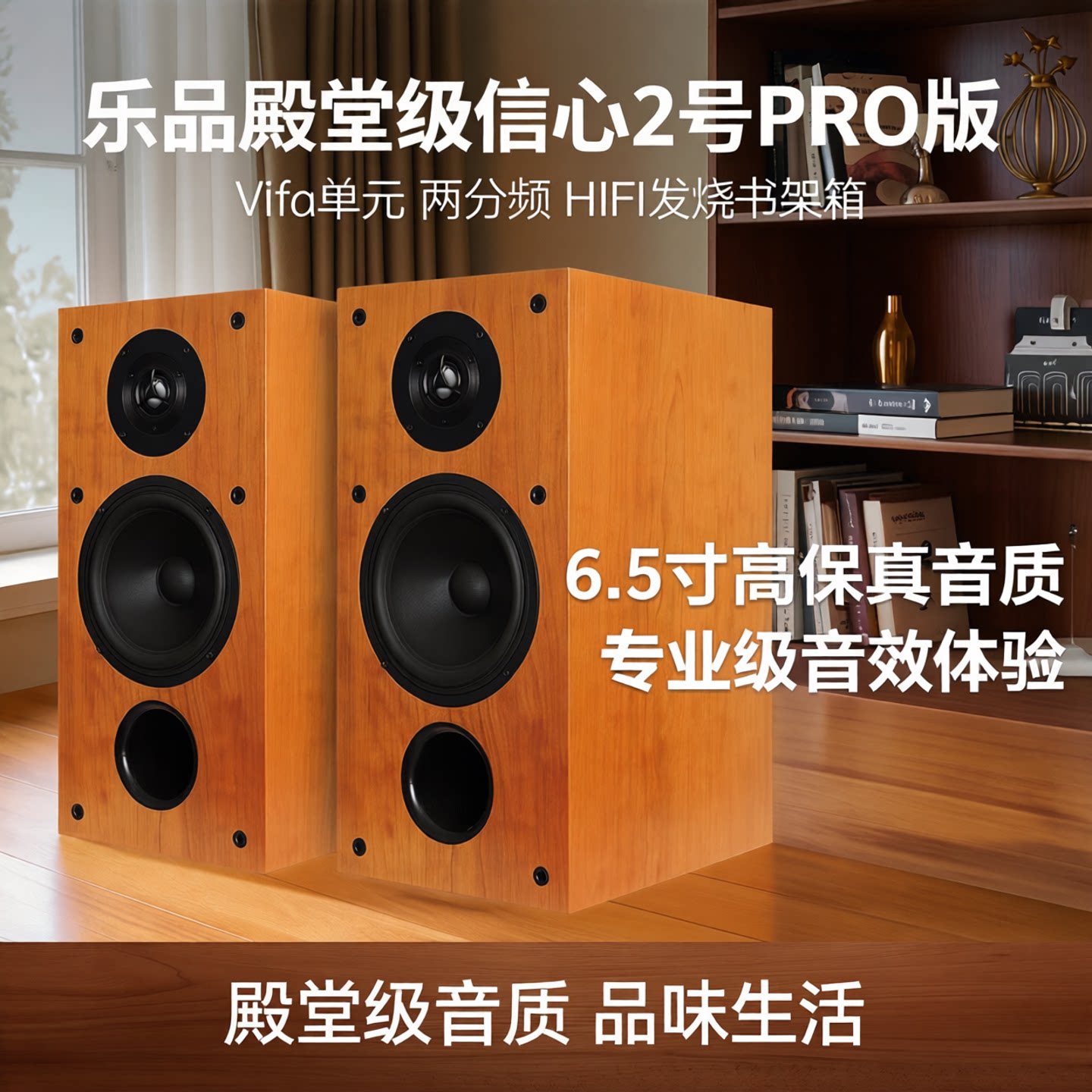 乐品殿堂级信心2号PRO版6.5寸 Vifa单元两分频hifi发烧书架箱音箱