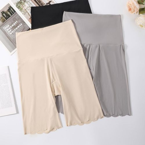 夏季薄款大码280斤冰丝收腹安全裤不卷边防磨腿高腰打底裤防走光