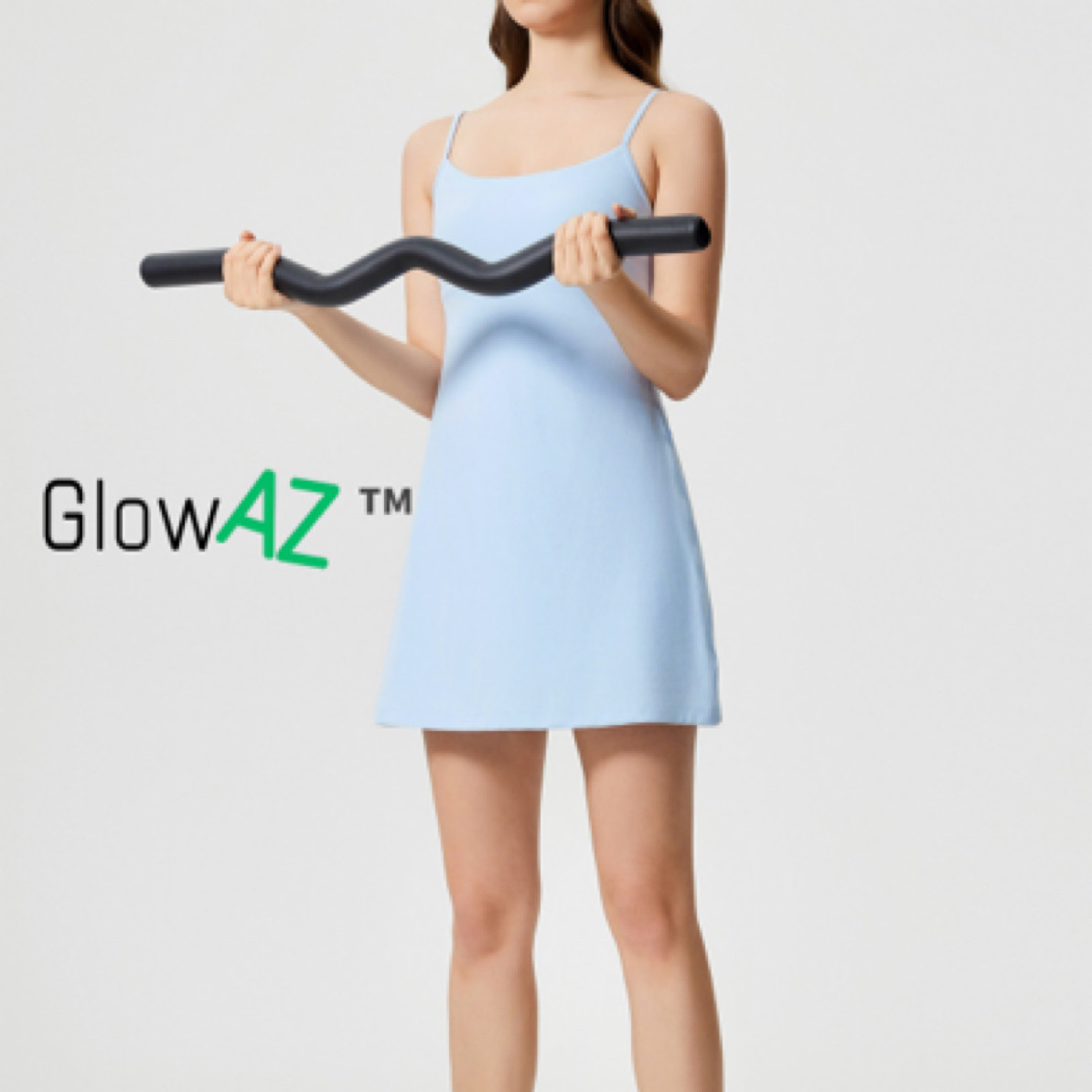 GlowAZ FW性感露背吊带连衣裙裸感欧若风内衬A字裙健身瑜伽裙