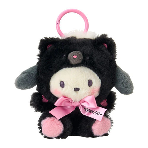日本Sanrio正品PC狗Pochacco 毛絨公仔匙扣包掛件(黑色小動物)
