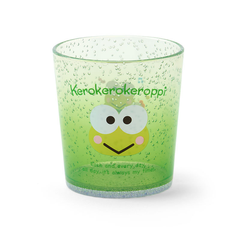 日本Sanrio正品Keroppi大眼蛙 小氣泡透明膠水杯