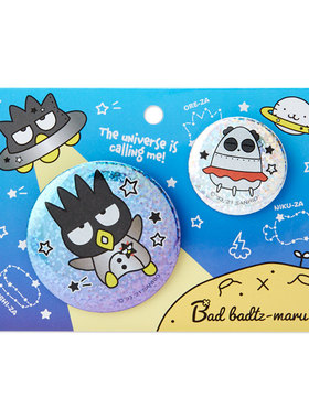 日本Sanrio正品Badtz Maru酷企鵝XO 襟章扣針胸針(宇宙)