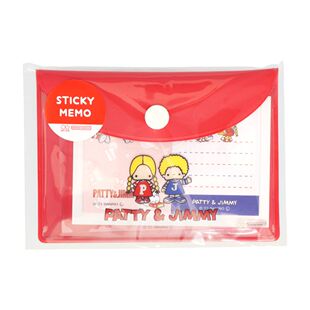 日本Sanrio正品Patty and Jimmy N次貼便條紙+收納袋(retro)