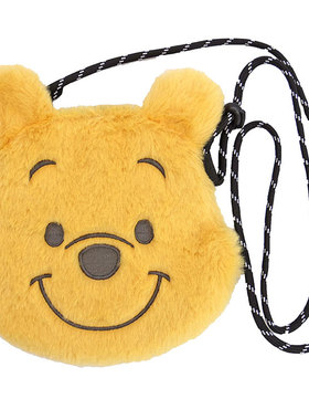 日本Disney正品小熊維尼Winne the Pooh 頭型毛絨小斜挎包
