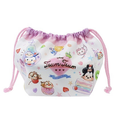 日本Disney正品Tsum Tsum 飯盒袋便當袋午餐包束口袋 (Fruit)