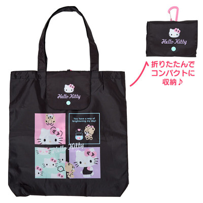 日本Sanrio正品Hello Kitty 環保袋購物袋(Logo)M