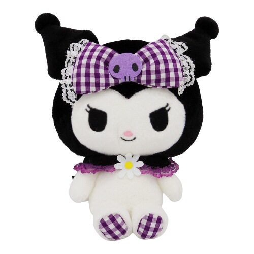 日本Sanrio正品Kuromi可羅米 毛絨公仔禮物擺設(Gingham)