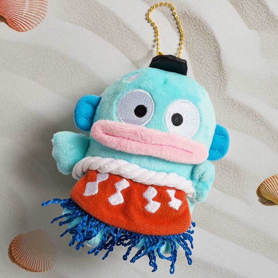 日本Sanrio正品Hangyodon海怪醜魚 毛絨公仔匙扣包掛件(相撲)