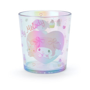 日本Sanrio正品My Melody 透明塑膠水杯隨手杯果汁杯(Aurora)