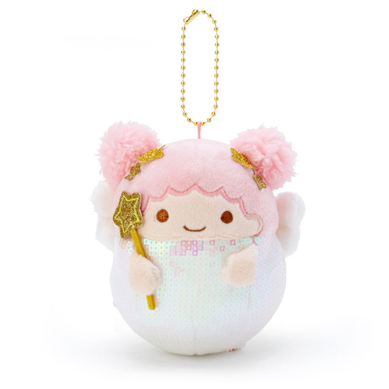 日本Sanrio正品LittleTwinStars小雙星LaLa 毛絨公仔包掛件(閃片)