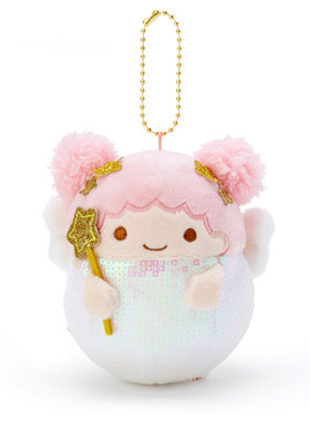 日本Sanrio正品LittleTwinStars小雙星LaLa 毛絨公仔包掛件(閃片)