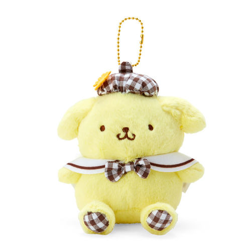 日本Sanrio正品Pompompurin布甸狗 毛絨公仔包掛件匙扣Gingham