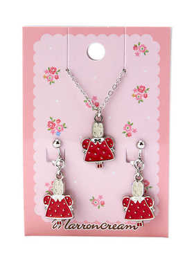 日本Sanrio正品Marron Cream兔媽媽 頸鏈項鍊&耳夾耳環(雜貨)