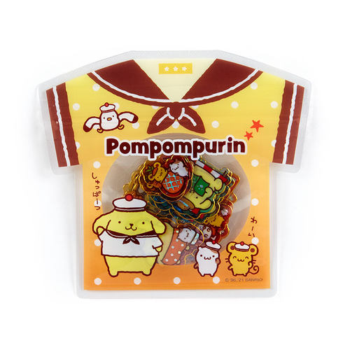 日本Sanrio正品Pompompurin布甸狗 T恤型袋裝貼紙(夏)