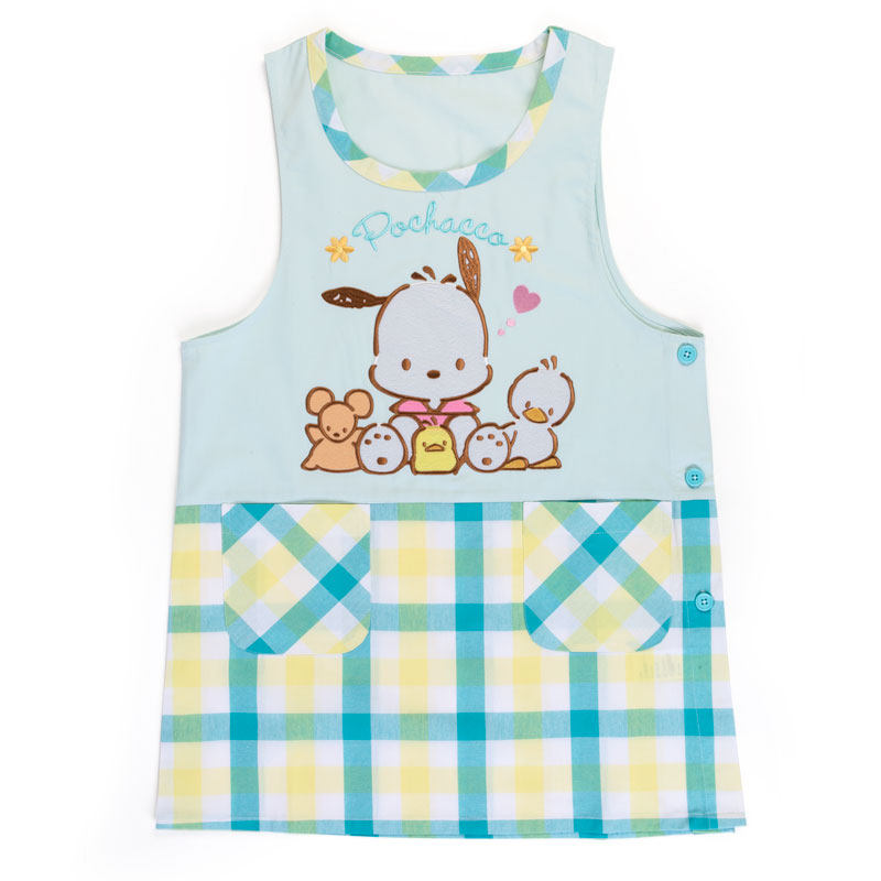 日本Sanrio正品Pochacco帕恰狗PC狗 成人無袖圍裙(格)