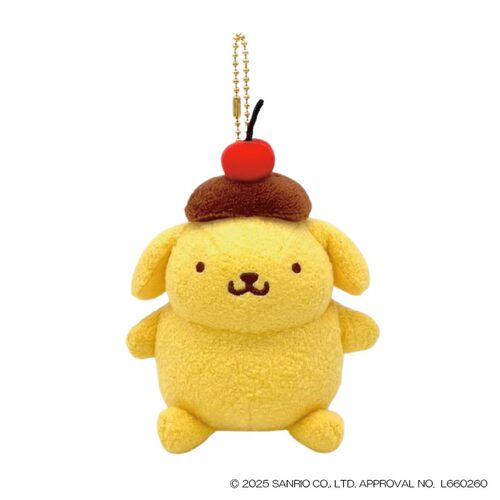 日本Sanrio正品Pompompurin布甸狗 毛絨公仔匙扣包掛件Cherry