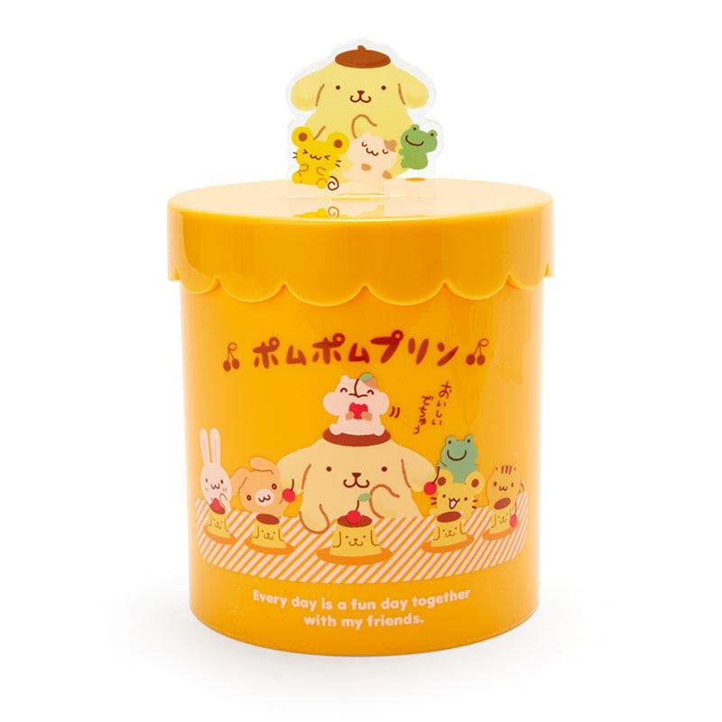 日本Sanrio正品Pompompurin布甸狗 化妝棉收納盒首飾盒(Team)