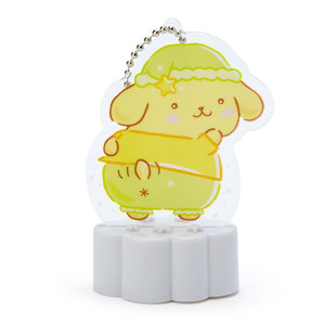 日本Sanrio正品Pompompurin布甸狗 亞加力匙扣包掛件+發光底座