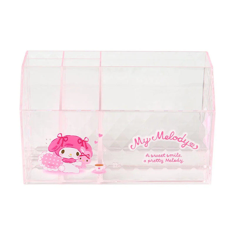 日本Sanrio正品My Melody 透明筆筒文具收納座