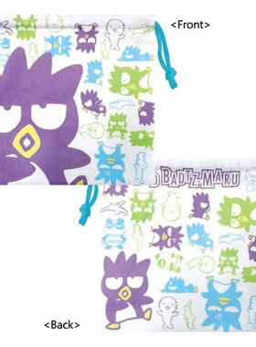 日本Sanrio正品Badtz-maru酷企鹅XO 束口袋抽繩布袋收納袋整理袋