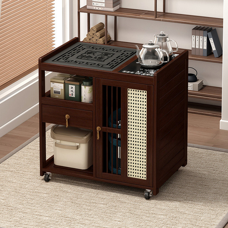新中式实木移动茶桌家用小茶台客厅茶车阳台茶几烧水壶一体茶水柜,住宅家具,茶几,淘宝优惠券,粉丝福利购,淘宝优惠卷