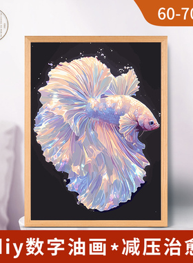 子儒画艺哇哦01动物diy数字油画填色填充丙烯油彩画简约