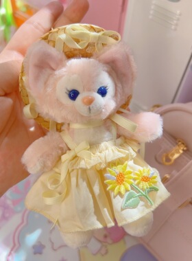 新款玲娜贝尔钥匙扣衣服草帽向日葵着替南风格子Linabell手作娃衣