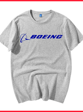 波音BOEING公司LOGO 短袖t恤 飞行员衣服 飞机航空迷男女纯棉半袖