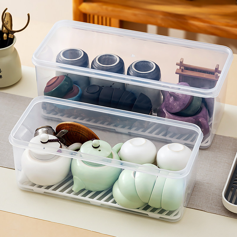 茶具收纳盒家用带盖透明防尘茶杯存放盒大容量功夫茶壶桌面整理箱,餐饮具,茶道/零配,淘宝优惠券,粉丝福利购,淘宝优惠卷