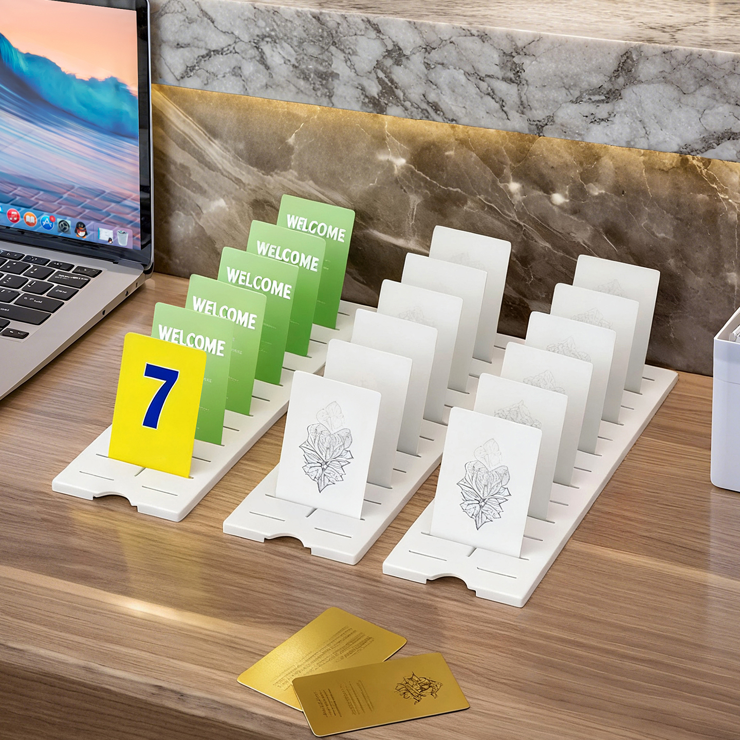 酒店前台房卡收纳盒宾馆民宿电卡盒子多格分类整理名片卡片放置盒