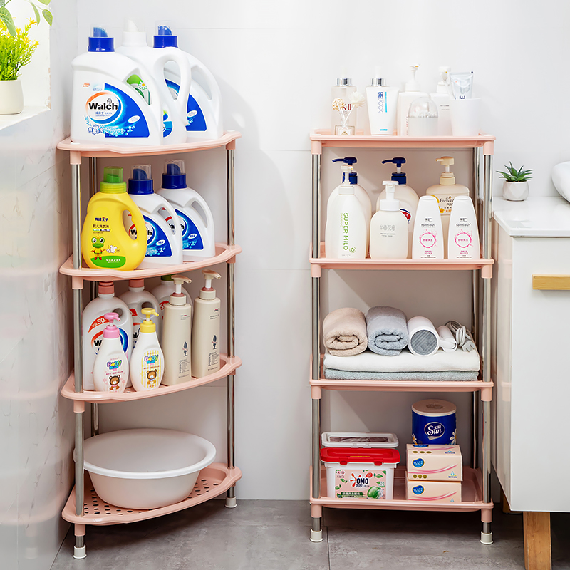 浴室用品置物架落地三角厕所洗澡洗手间夹缝架卫生间储物收纳架子