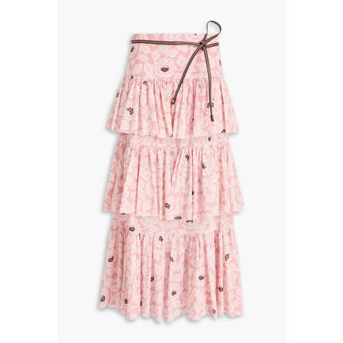 ZIMMERMANN正品代购过季款荷叶领气质叶子半身裙31755