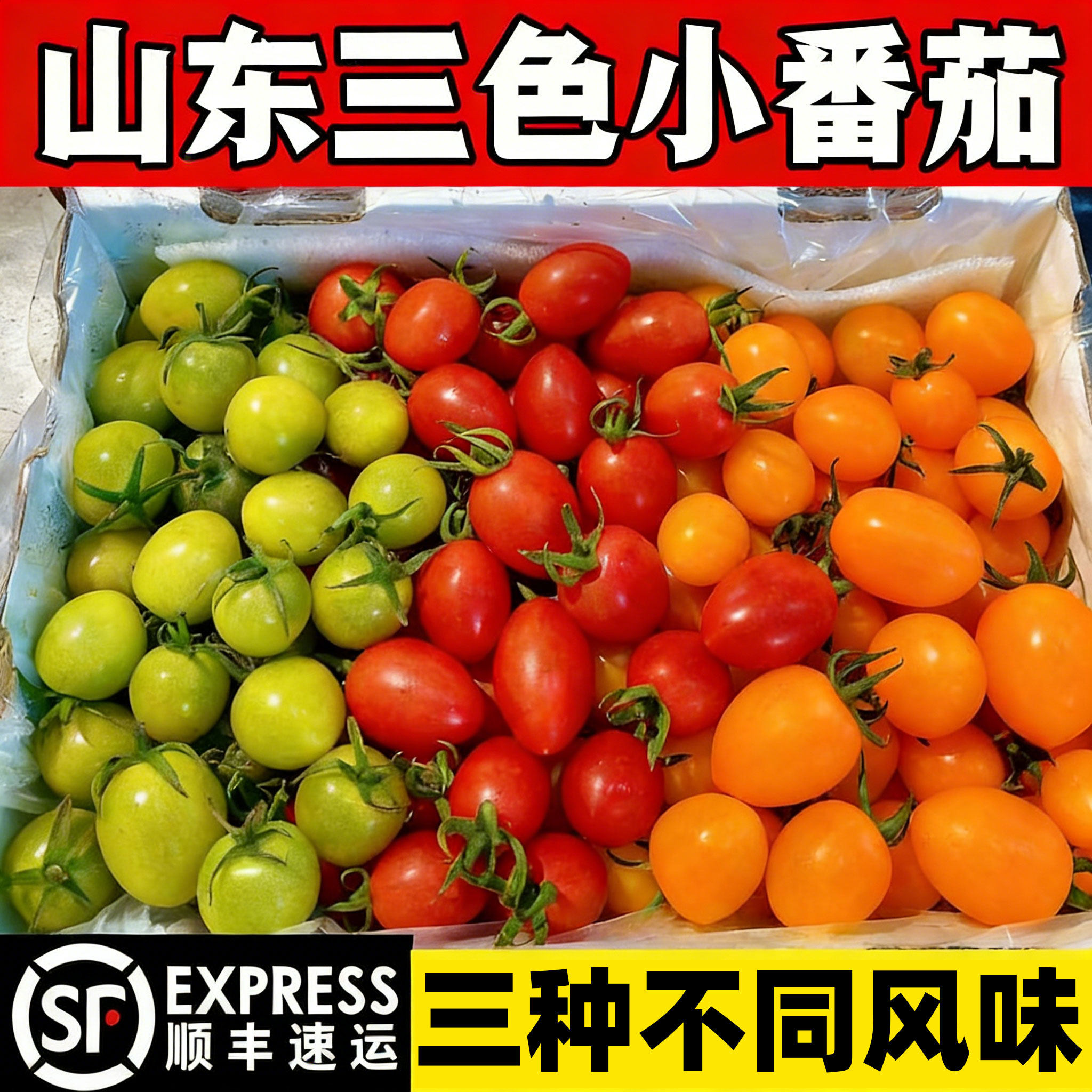 现摘新鲜混装三色小番茄青甜2号七彩多色香芒千禧圣女果孕妇生吃