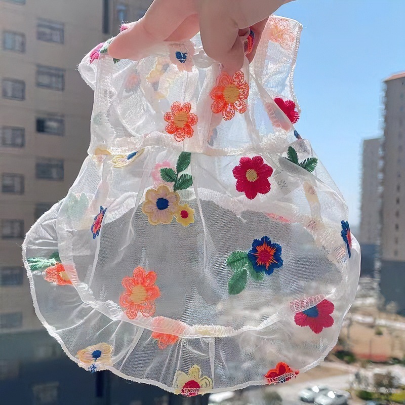 防晒薄款网纱裙子公主裙宠物衣服