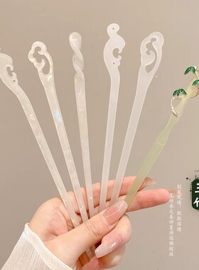 花朵簪子女古风新中式发钗现代盘发钗子发饰设计感中国风汉服发簪