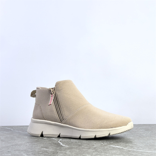 出美单中帮运动鞋女鞋布面拼接休闲鞋耐磨防滑厚底健步鞋女