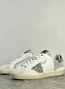 出英国PPJ百搭运动鞋女鞋复古擦脏做旧休闲鞋耐磨防滑软底板鞋