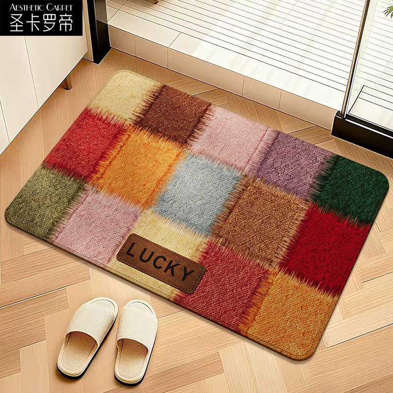 仿亚麻几何纹理浴室防滑垫卫生间家用垫子卧室厕所洗手间吸水地垫,居家布艺,家用脚垫,淘宝优惠券,粉丝福利购,淘宝优惠卷