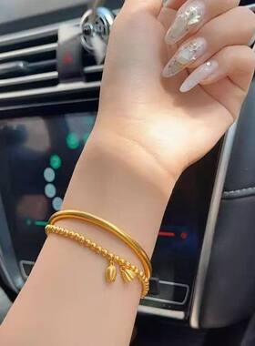 古法传承手镯两世欢莲蓬金珠越南仿真黄金色结婚送礼手链手饰