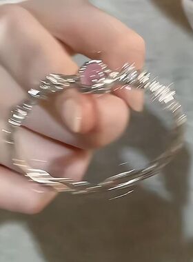 【花间意】清冷感熔岩不规则猫眼石手镯女小众轻奢高颜值百搭手饰