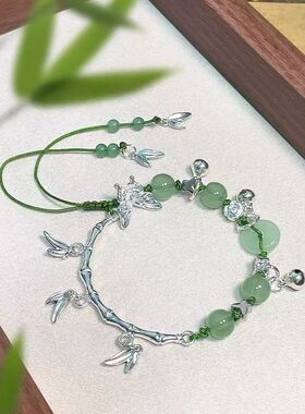 【青莲花】中式古风绿色清冷手链复古国风手饰手串小众设计蝴蝶