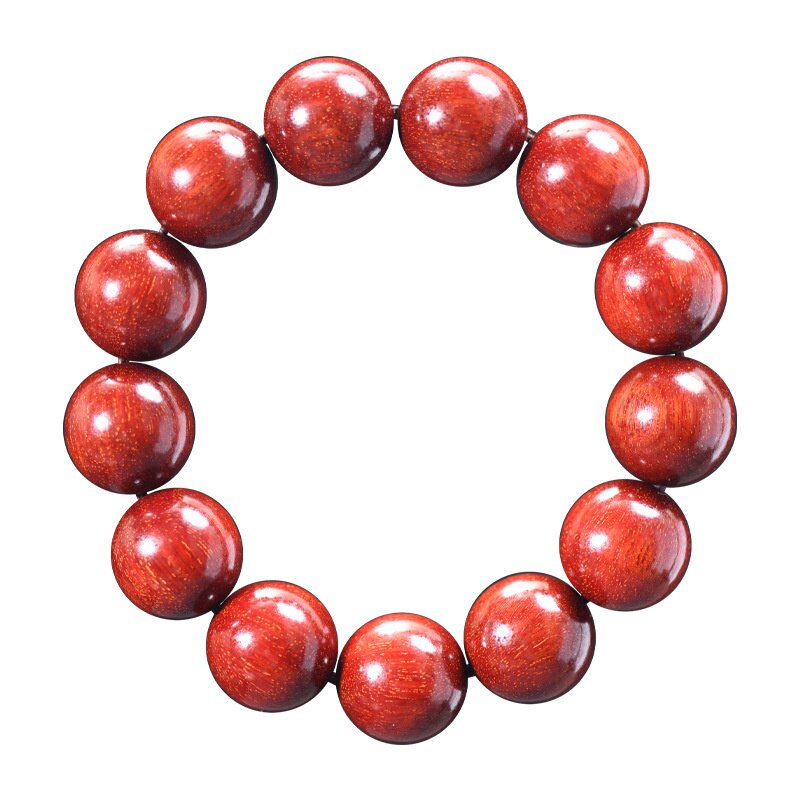 真金星尼泊尔小叶紫檀情侣款手串高密沉水泥料鸡血红佛珠木质文玩