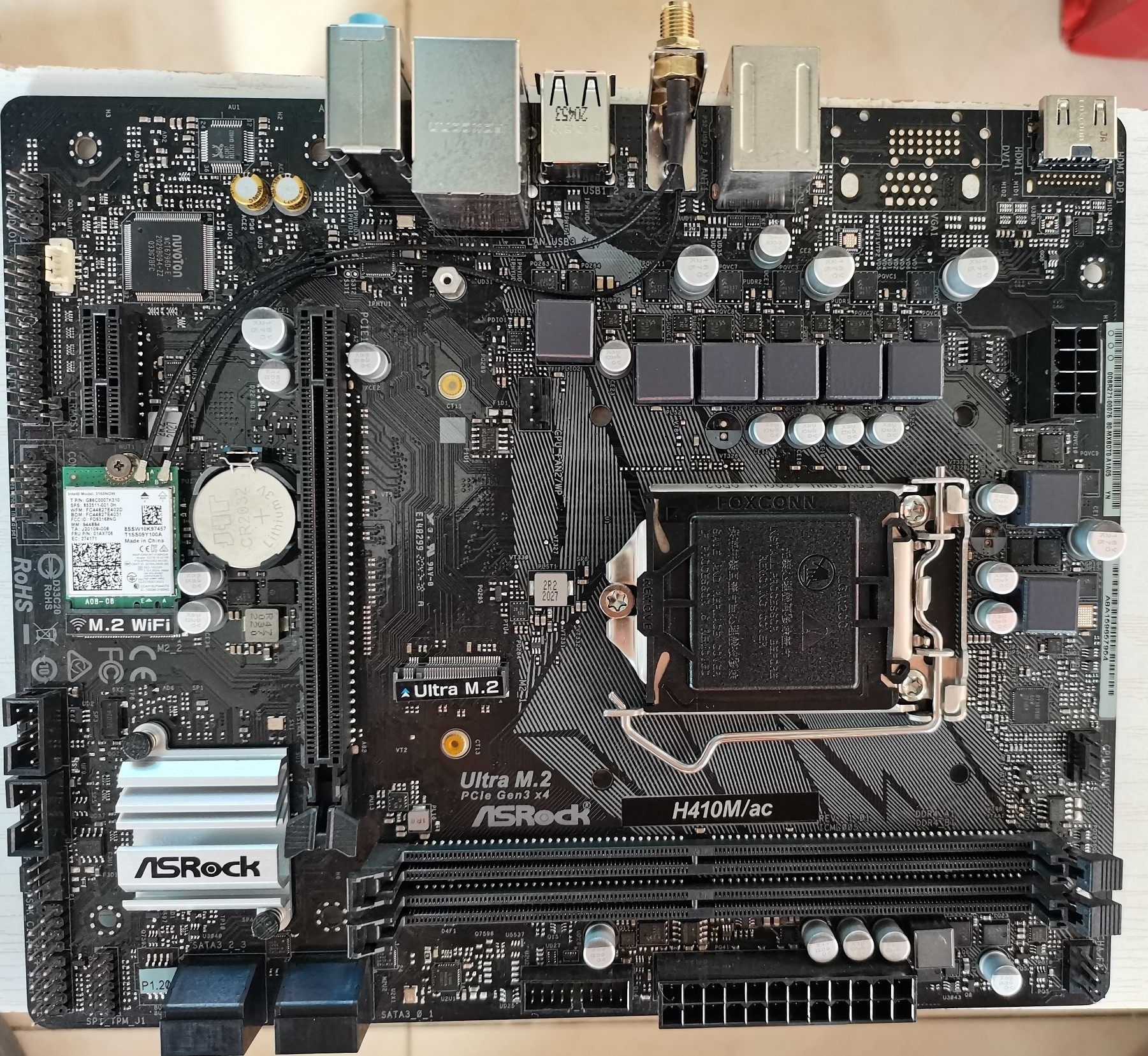 华擎主板h410m/ac,全新未上电使用,无包装,包邮.(议价)