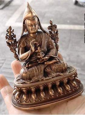 长寿宗喀巴大师国产精工纯铜佛像