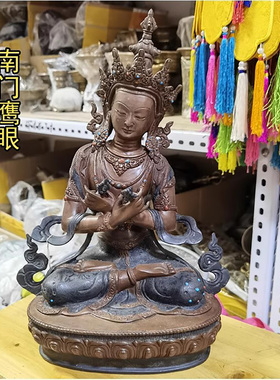 1尺金刚持尼泊尔纯铜古色佛像